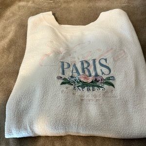 Vintage Express oversized baby pink L embroidered sweatshirt Paris in Lt blue